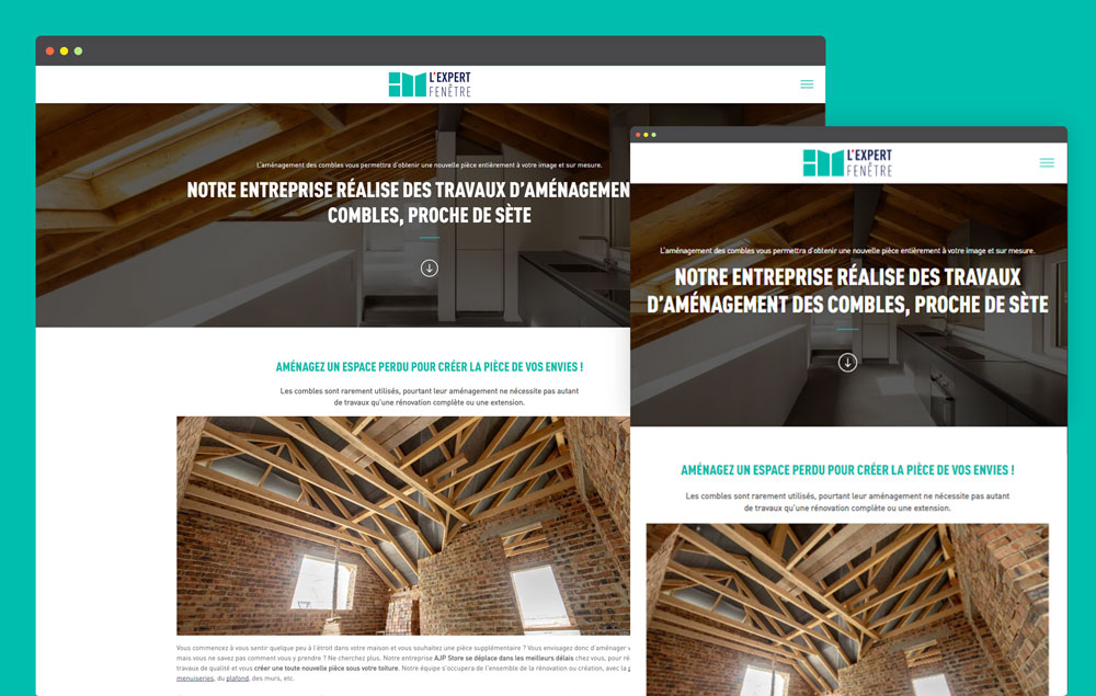 Mockup du design du site