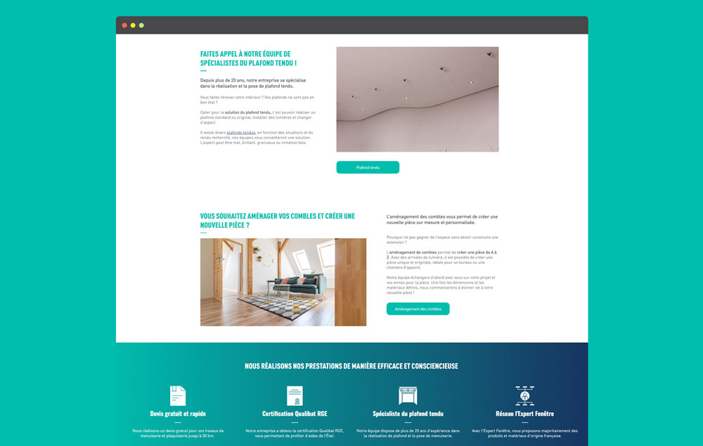 Mockup du design du site