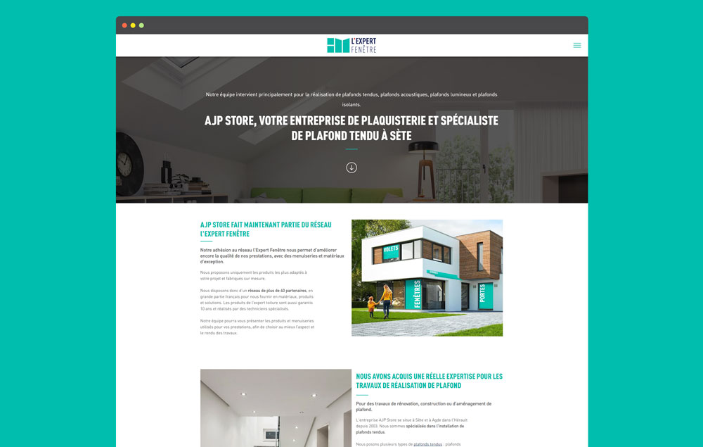 Mockup du design du site